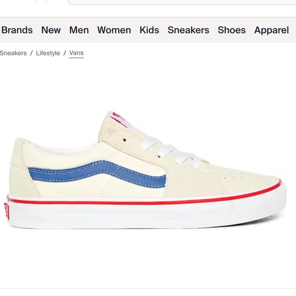 Vans Sk8-Low Cream/Blue/Red